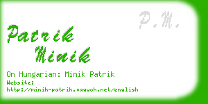 patrik minik business card